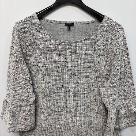 Talbots Women 3/4 Sleeve Blouse Top Shirt Size 3X Cotton Blend Gray C031 -13 - Picture 8 of 15